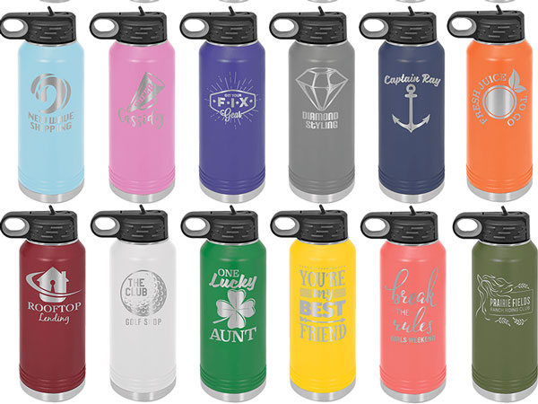 more laser engraved water bottle examples